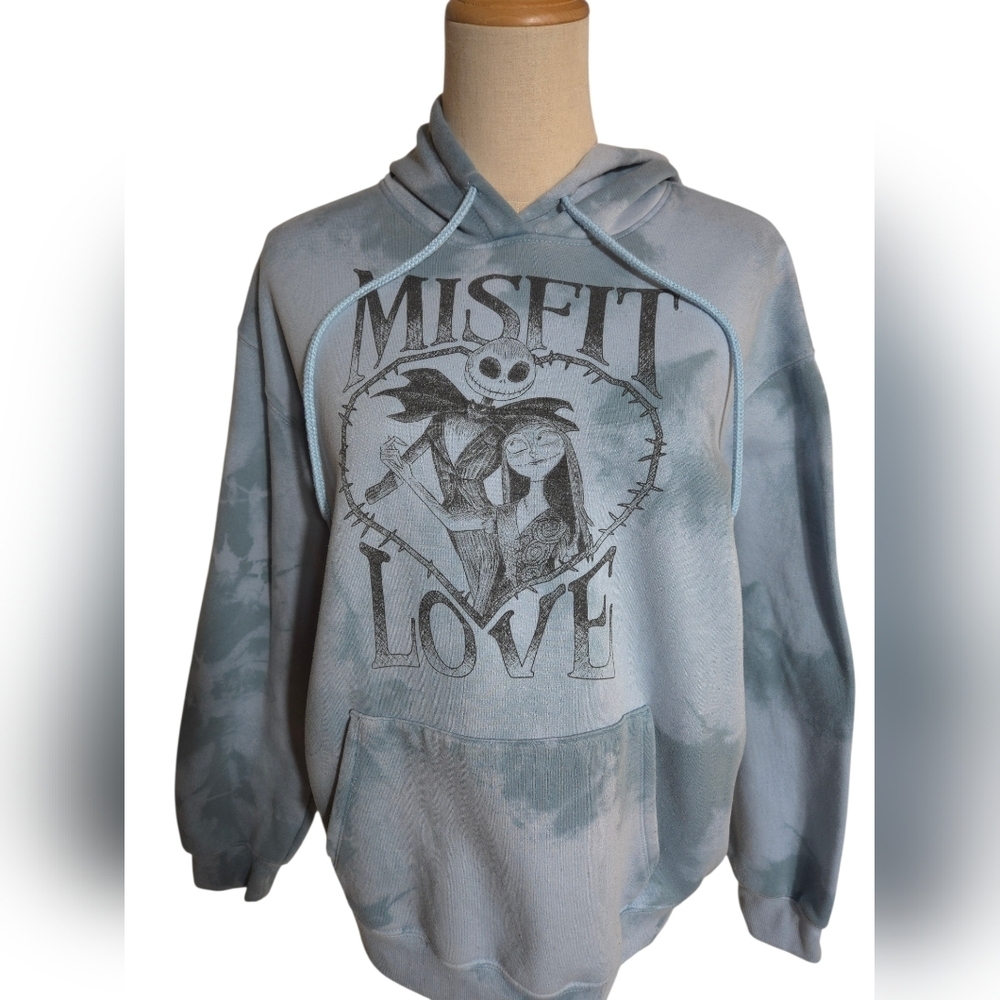 Disney Blue Tie Dye Nightmare Before Christmas Hoodie Sweatshirt